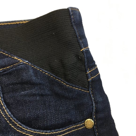 PAIGE Carson Dark Wash Skyline Ankle Peg Maternity Pull On Skinny Jeans - Picture 10 of 16